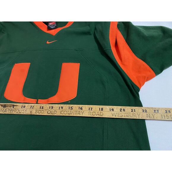 University of Miami Nike Football Jersey #5 Green/Orange Size Medium Vintage - Picture 6 of 10